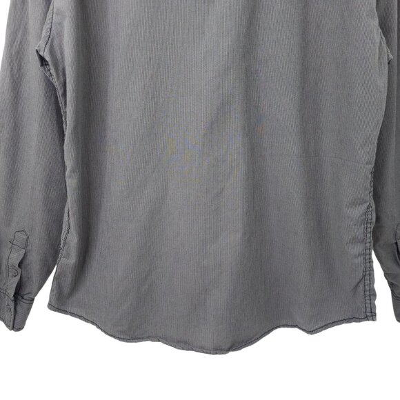 Carbon Slim Fit Button Front Shirt Mens XXL READ Tab Sleeve Snap Pockets Gray - Picture 15 of 16
